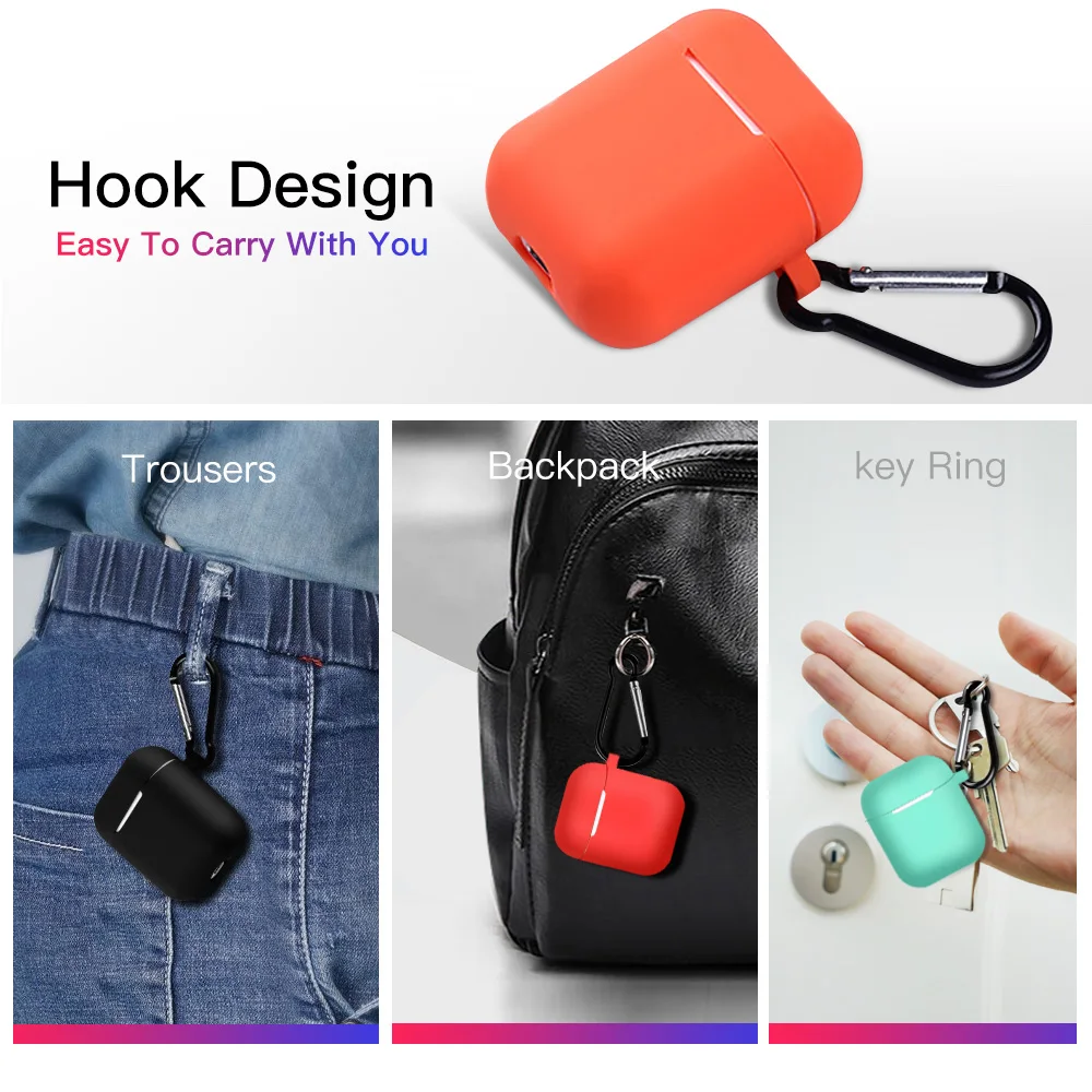 Мягкий силиконовый чехол FONKEN для оригинальных Airpods, чехол, защитный чехол для наушников, сумка для Airpods, зарядная коробка, TWS, Bluetooth наушники