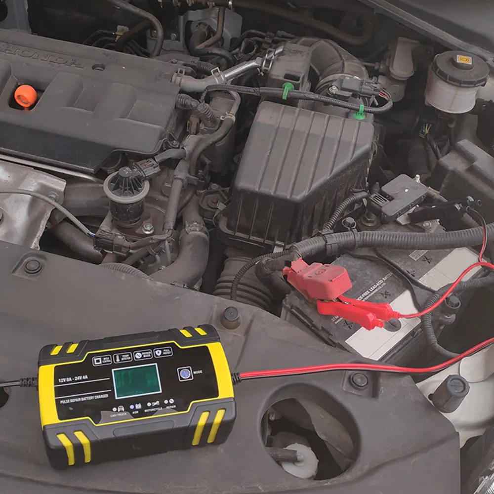 12/24V 8A автомобиля Батарея Зарядное устройство цифровой ЖК-дисплей Дисплей Мощность импульсный ремонт Зарядное устройство s Влажная и сухая свинцово-кислотный Батарея-Зарядное устройство s