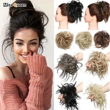 MISS QUEEN грязные резинки шиньон волосы булочка прямая эластичная лента шиньон для создания прически синтетические волосы шиньон наращивание волос для женщин