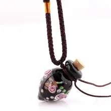 QIANBEI Модный кулон с цветами ожерелье Красочный Glass стеклянный кулон ожерелье эфирное масло диффузор сердце духи бутылки