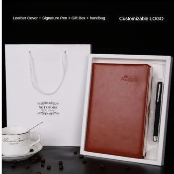 

High-end A5 Notebook Thicken Stationery Supplies Portable Work Handbook Business Notepad Exquisite Box Set Customized LOGO