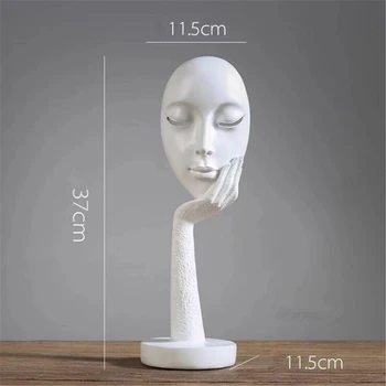 

Modern Human Meditators Abstract Lady Face Character Resin Statues Sculpture Art Crafts Figurine Home Decorative Display