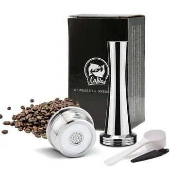 

Stainless steel Refillable Coffee Capsule Pod Filter Dripper Tamper Compatible with DELTA Q/ Coffee Machine