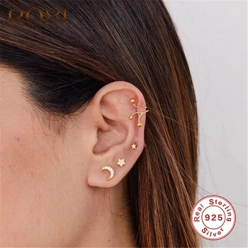 

ROXI Simple Mini Round Bead Geometry Clip Earrings for Women Unusual Earrings No Piercing Ear Cuff 925 Sterling Silver Jewelry