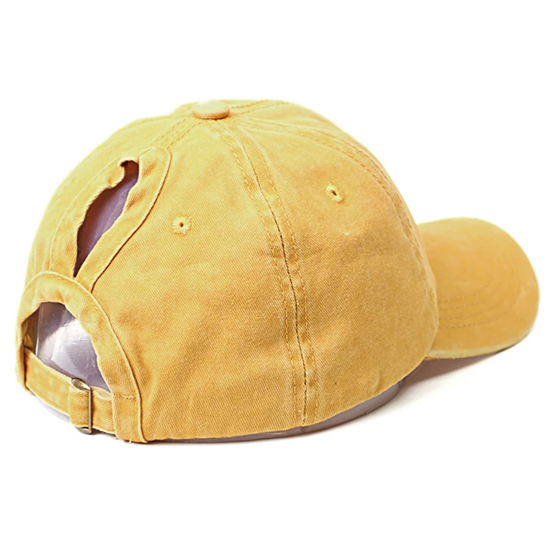Women Hollow Out Ponytail Baseball Cap Washing Hats Denim Hunting Sunhat Cotton Outdoor Sports Simple Vintag Visor Casual Cap baseball cap sun hat