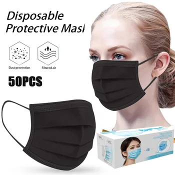

Air Purifying Face Mask Cover Against Dust 3 Layer Mouth Filter Masks 50 pcs Face Mask Scarf Mascarilla Mascarar Respirator