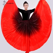 Юбка для танца живота, большие качели, для выступлений, цыганская одежда, женские костюмы, длинная юбка для танцев, женское платье для танцев, атласная длинная испанская юбка