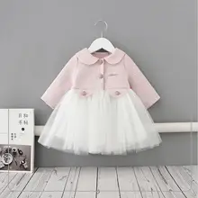 12,9, Одежда для новорожденных и малышей весеннее Сетчатое платье с длинными рукавами для маленьких девочек детские платья, размеры 73, 80, 90, 100, 110 см