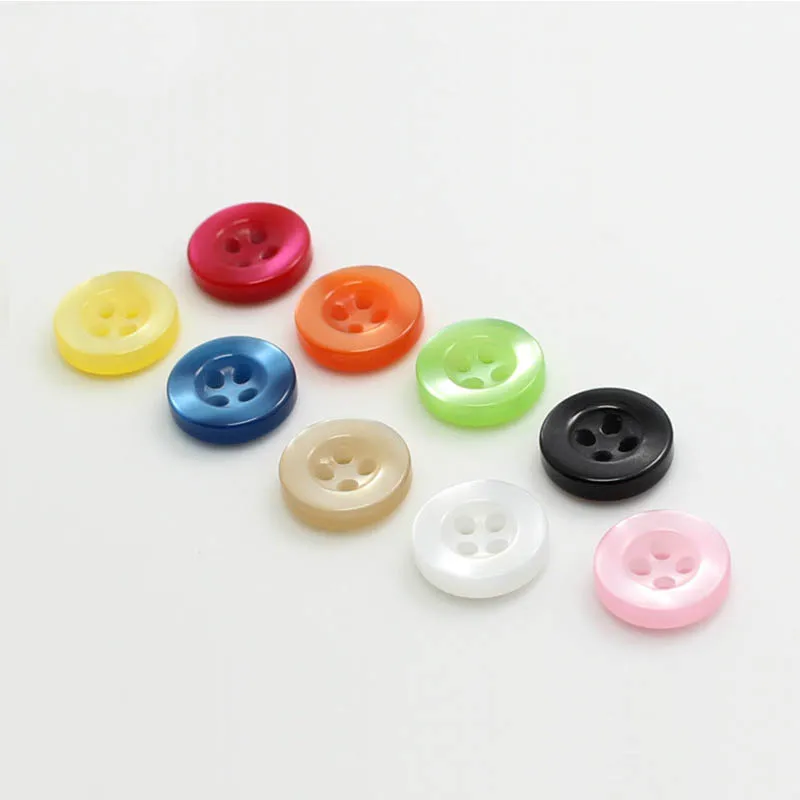 

10pcs Round Resin 4 Holes Buttons DIY For Shirt Button Clothes Sewing Accessories