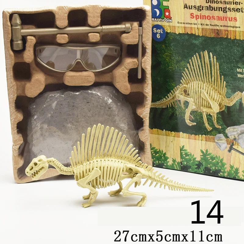 1 шт. Youwant 3D динозавр игрушка с glassure динозавр Fossil archaology игрушка - Цвет: 14