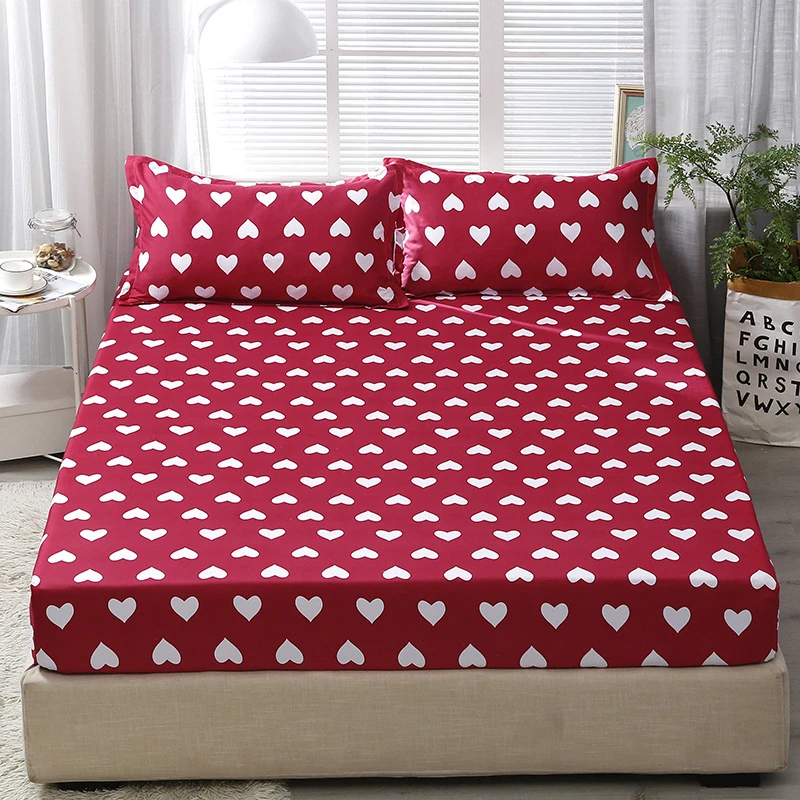 200x220cm Heart Shape Printed Fitted Sheet 100 Polyester Material High Quality Elastic Band Bed Sheet Sheet Aliexpress