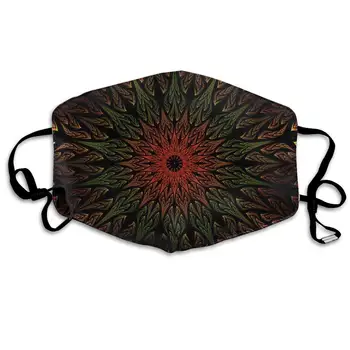 

Unisex Print Mouth Mask - Abstract Flower Symmetrical Pattern Polyester Anti-dust Mouth-Muffle - Fashion Washed Reusable Face