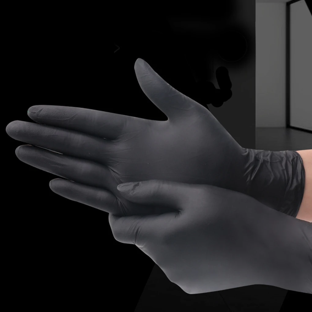 Black disposable gloves powder free latex free 20PCS mechanic tattoo beauty care body art gloves S/M disposable gloves