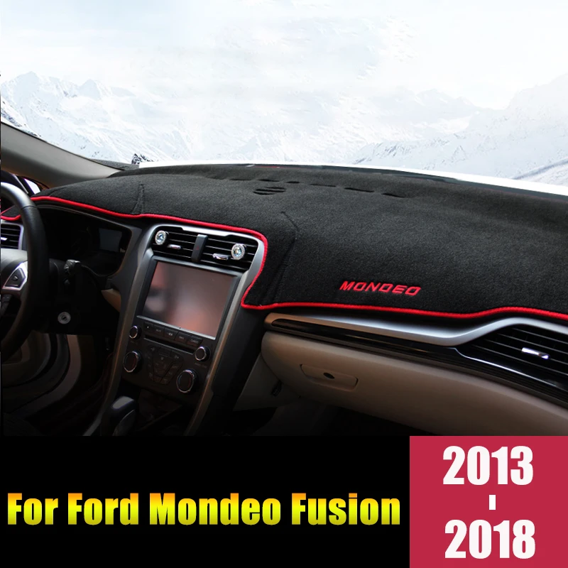 Car Dashboard Cover Avoid Light Mat Anti UV Pads Carpets Accessories LHD For Ford Mondeo Fusion 2013 2014 2015 2016 2017 2018|Лепнина для