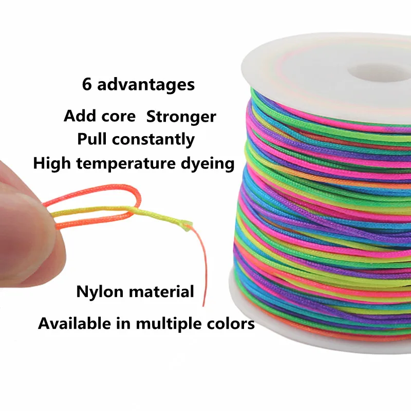 50Meter/Roll Polyester Nylon Cords/String DIY Bead Clothing Crafts Bracelet Necklace Accessories Handmade Decorative Thread
