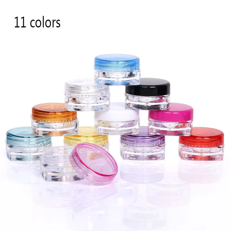 

100Pcs/lot 3g/5g Plastic Empty Cosmetic Container(Square),Sample Jar Pot Container Portable Bottles for Face Cream,Make Up
