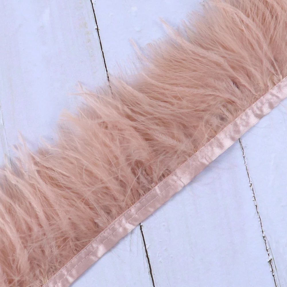 Отделка из перьев индейки и страуса кожаные розовые пушистые перья на ленте