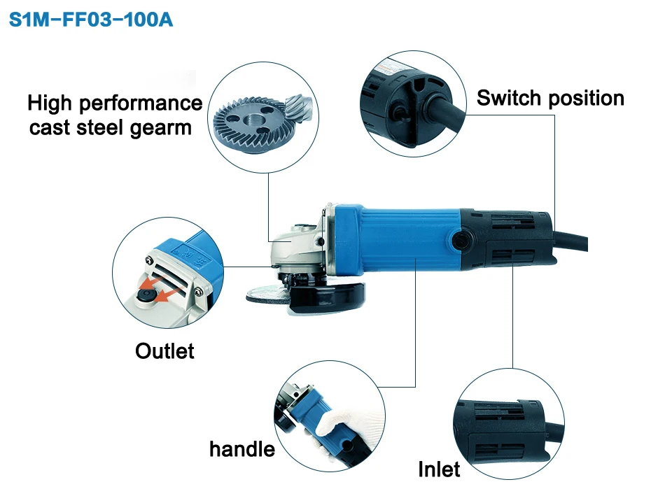 710W 220V Handheld Electric Angle Grinder Speed Regulating Rechargeable Grinding Machine for Metal Wood Polishing Cutting Tools