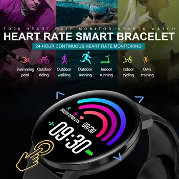 

Smart Watch Sports Bracelet Heart Rate Blood Pressure Monitoring HD IPS Screen UI Interface Waterproof Watch Fitness Pedometer