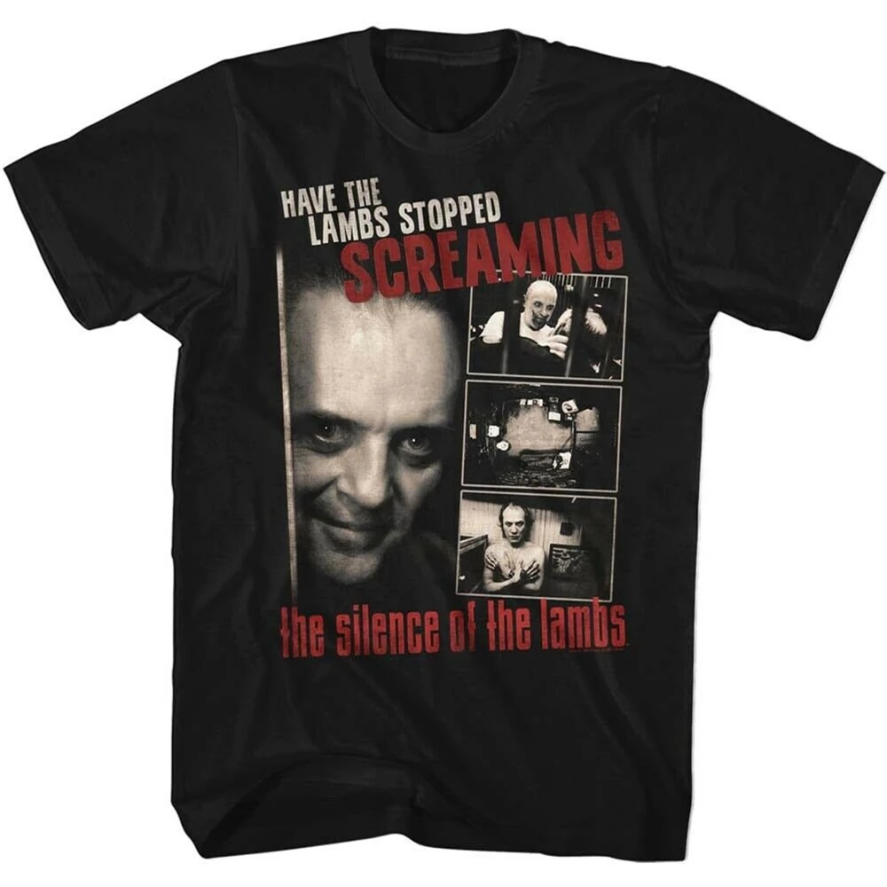 Silence Of The Lambs Мужская футболка с коротким рукавом черная кричащим размера