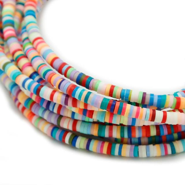 3 4 5 6mm Flat Round Polymer Resin Clay Beads Chip Disk Loose Spacer Handmade Beads For DIY Jewelry Making Bracelets