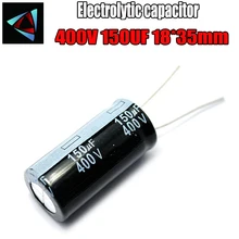 Высокое качество 400V 150 мкФ 18-35mm 150 мкФ 400V 18*35 электролитический конденсатор с алюминиевой крышкой