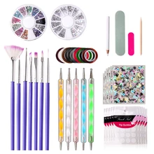 Nail Art Manicure Kit For Beginners Rhinestones Nail Flies Dotting Tools Acrylic Pen Brush For Uv Gel Polish Nails Manicure Tool
