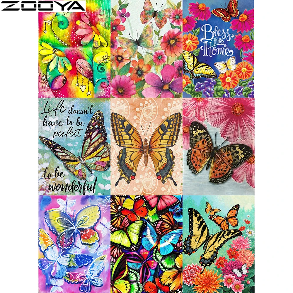 

Zooya Full Square Diamond Painting Cross Stitch Diamond Butterflies Picture Of Rhinestones Diamond Mosaic Square Animal Zw040