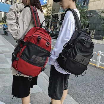 

Large-capacity school bag female Korean version of high school and college students travel backpack Couple computer backpack