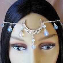 Zuowen India mujeres frente joyería Vintage cuenta con forma de luna cabeza cadena accesorios T072