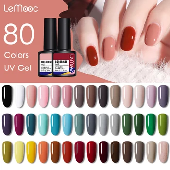 

LEMOOC 8ml Nail Gel Polish Soak Off Semi Permanent Hybrid Nail Art Gel Varnish varnish Base Top Coat Need