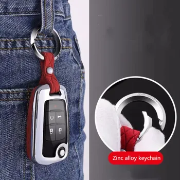 

Car Key Case Cover Genuine Leather Galvanized Alloy For Chevrolet Cruze 2013 Spark Onix Silverado Volt Camaro Aveo Sonic