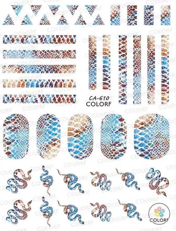 CA-610 шаблон для стикеры 3D на ногти nail Art в виде змеи - Цвет: CA-610