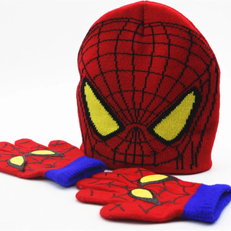 

New Baby boy girl hats Gloves cartoon Children's Woolen Hat Baby Cartoon fashion Autumn Winter Warm Knit Cap gloves set beanies