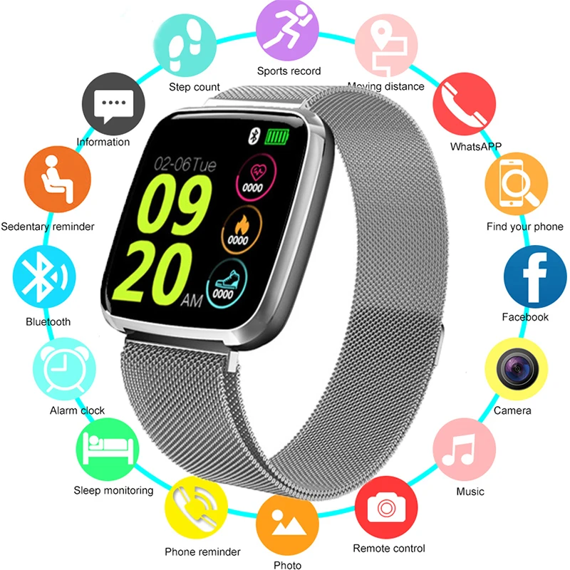 

S7 Fitness Smart Watch Heart Rate Blood Pressure Monitor Call Message App News Reminder Alarm Waterproof Women Men SmartWatch