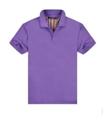 Фиолетовый Tide, классический летний стиль, короткий рукав, поло, Homme, повседневная мужская одноцветная рубашка поло, брендовая, с логотипом, хлопок, высокое качество, плюс размер 3XL - Цвет: Фиолетовый