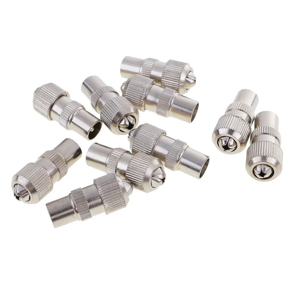 

10 Pieces 9.5mm RF Male TV Signal Aerial Cable Adaptor Coaxial Connector Plug