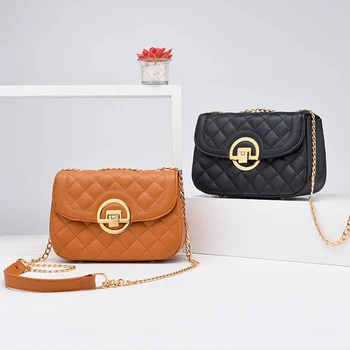 

Women Bags 2020 Fashion New Handbags High Quality PU Leather Crossbody Bag Female Small Incense Wind Chain Plaid Shoulder Bag