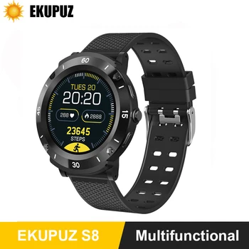 

EKUPUZ S8 Smart watch Full Touch round fitness tracker Heart rate Blood Pressure Blood Oxygen Monitor Smartwatch for IOS Android