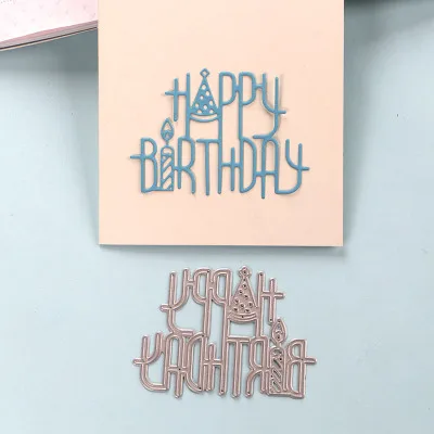 DF Happy birthday Cutting Dies for DIY Scrapbooking/photo album Decorative Embossing Paper Cards | Дом и сад