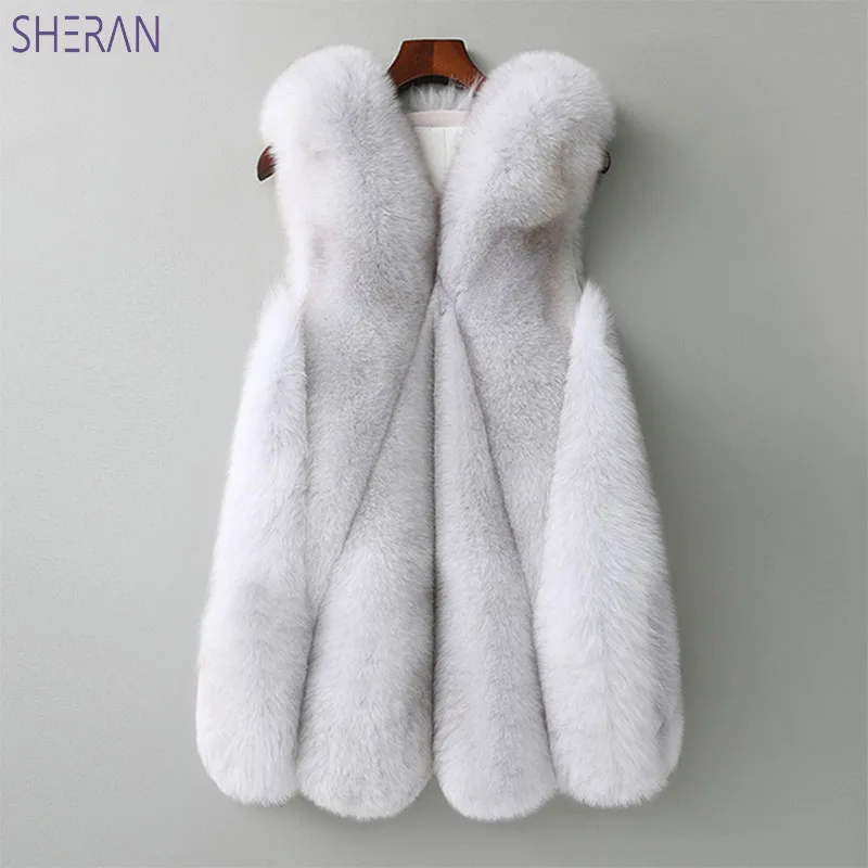 Новинка 2018 зимний теплый жилет SHERAN из искусственного меха лисы женские куртки
