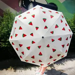 Креативный новый стиль свежий арбуз складной зонт открытый зонт из стали 8 Зонт с 10 спицами пластиковая ручка Всепогодный Зонтик