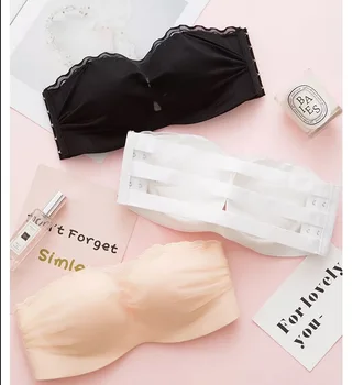 

Underwear women without steel ring anti-walking light gathered wrap-style invisible strapless bra anti-slip on the tomei back
