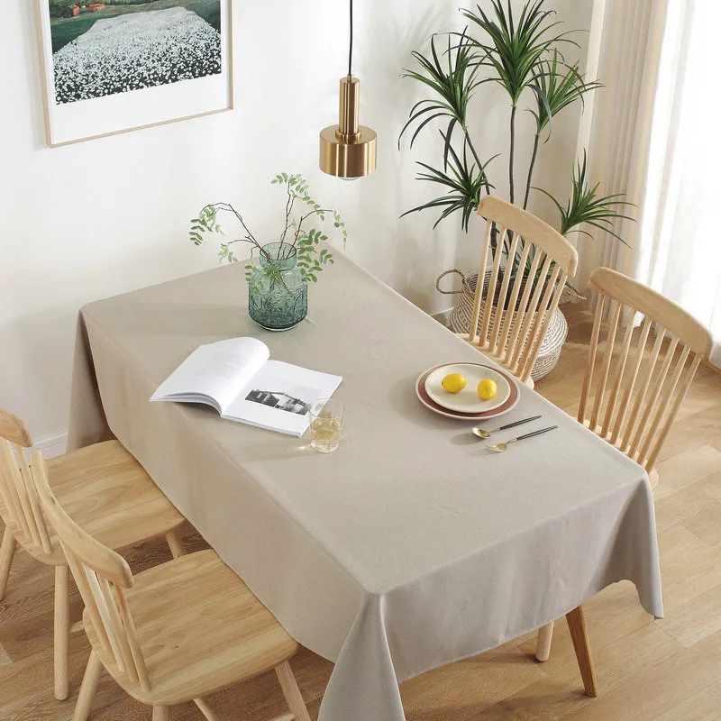 100x140 cm rectangle Imitation linen material fabric tablecloth cover runner for table decoration cloth 2 colors available