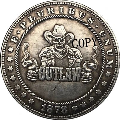Hobo никелевая монета 1878-CC США Morgan Dollar копия типа 164 | Дом и сад