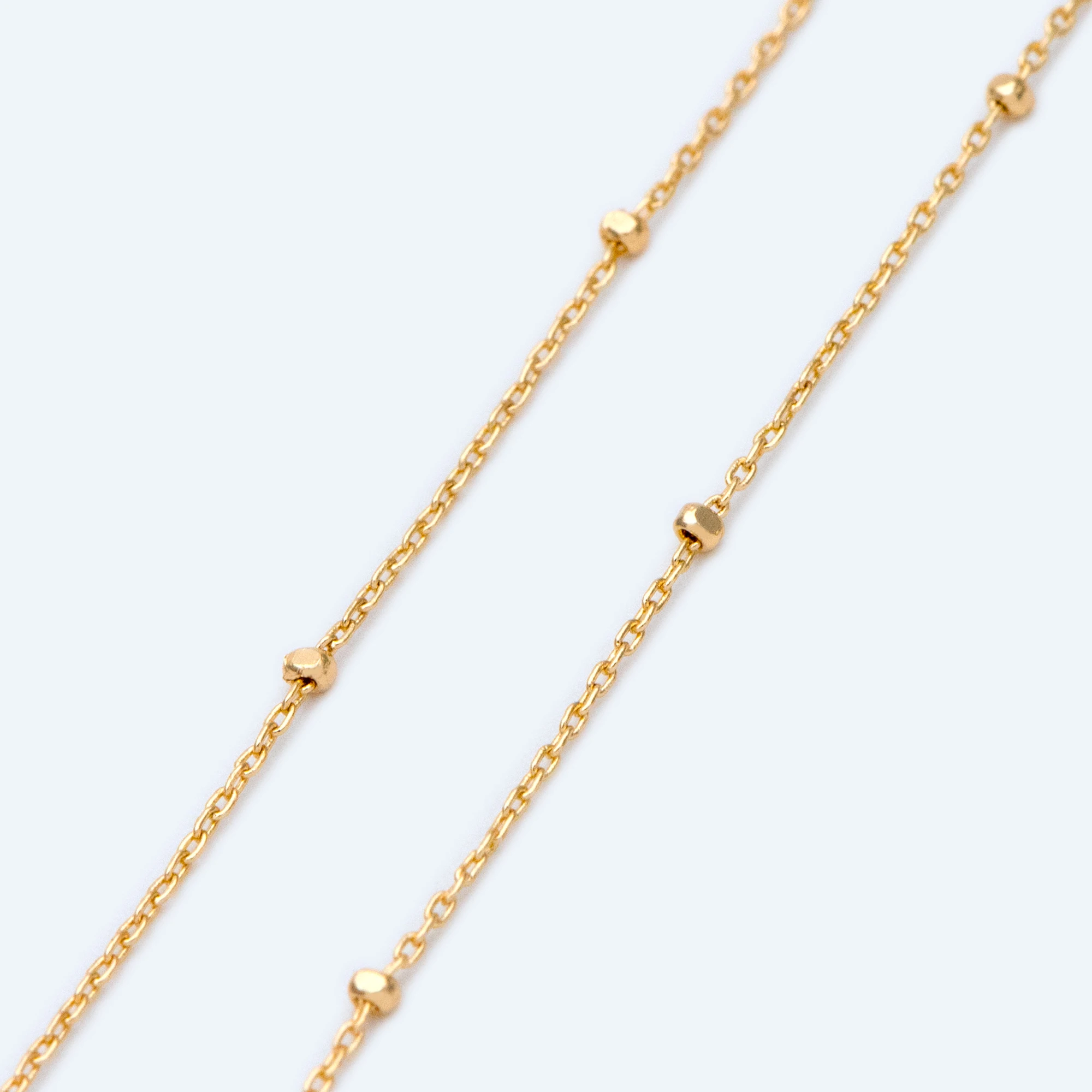 Gold Plated Brass Beaded Chain 0.8mm Cable with 1.3mm Cube Beads For Necklaces Bracelets DIY Jewelry Making Wholesale | Украшения и