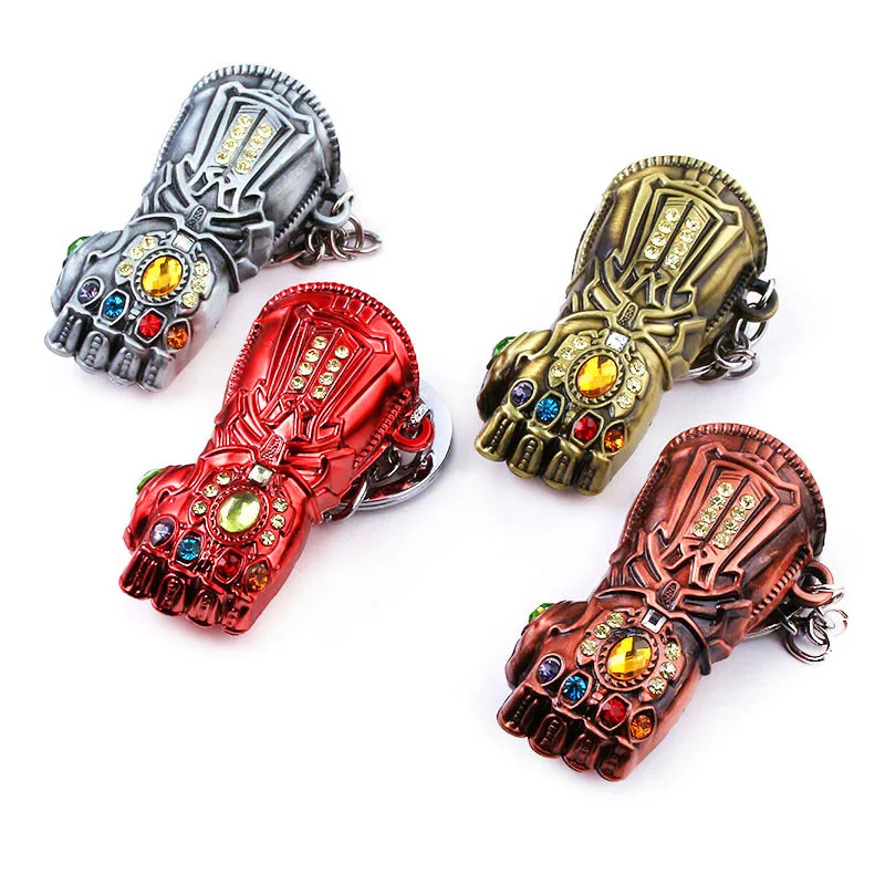 

1set iron man gloves Keychain Avengers marvel llaveros Key chain Finder Keyring Jewelry Accessories