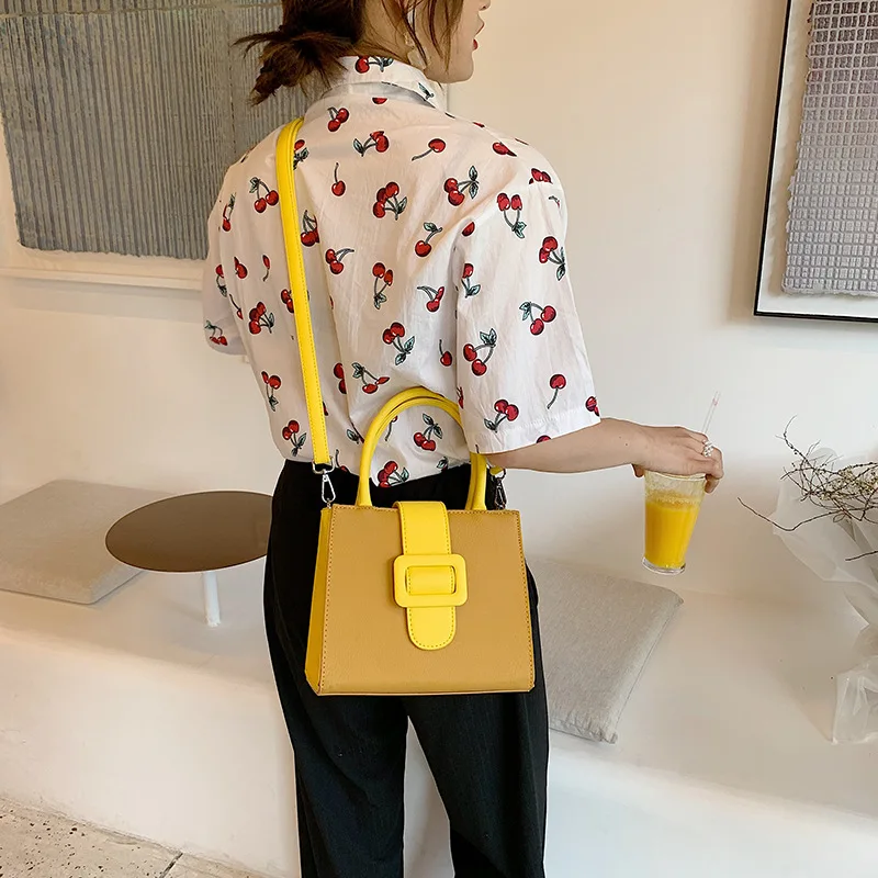 

2019 new candy color fairy bucket bag fluorescent color belt one shoulder slanted female bag