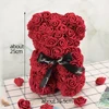 Rosa Roja de oso Artificial para decoración del hogar, rosa roja de 25cm, regalo del Día de San Valentín, regalo de Navidad, regalo de San Valentín para mujer ► Foto 2/6