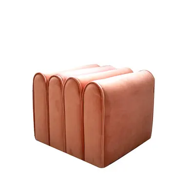 Индивидуальный одинарный мягкий фланелевый бархатный табурет, подставка для ног, сменный табурет, стул для гостиной, комнаты, пуф, туалетное сиденье - Цвет: 43cm velvet pink